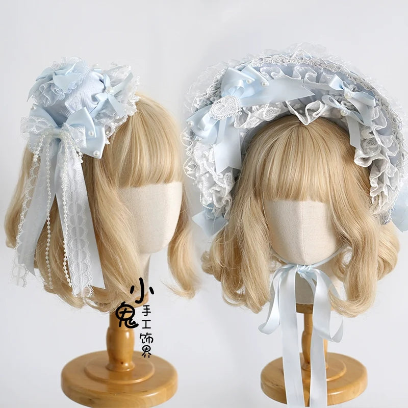 Xiaogui - Blue Sweet Lolita Lace Hair - Accessory Headwear