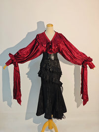 Thorn Oracle – Plus Size Gothic Lolita Fishtail Set - Top, neck accessory included / S