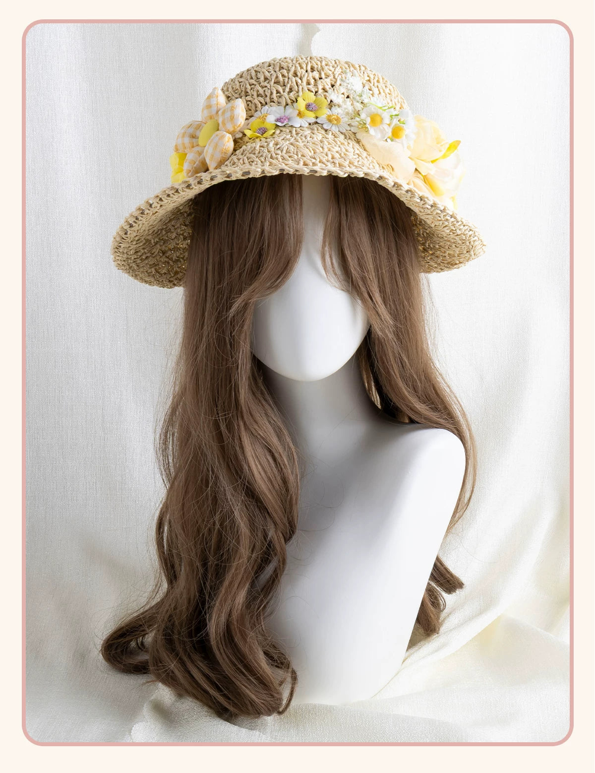 Stardust Rose - Floral Meadow - Woven Straw Sun Hat with Floral Trim