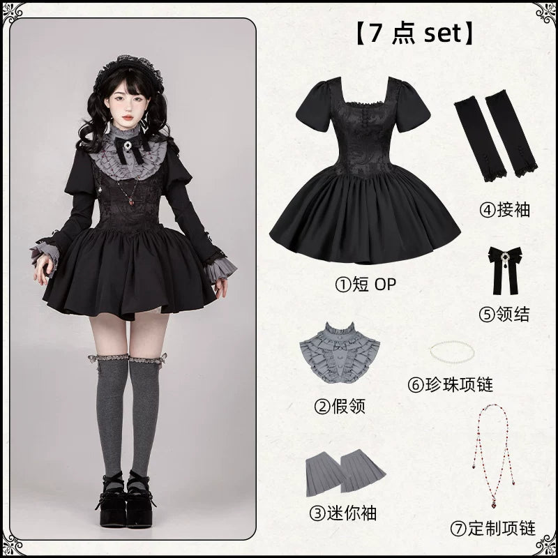 With PUJI - Old Testament - Lolita OP Dress, Detachable Styling detail view 10