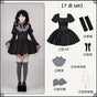 Short OP 7 points (OP + gray false collar + gray mini sleeves + attached sleeves + bow tie + pearl necklace + custom necklace) In stock / S