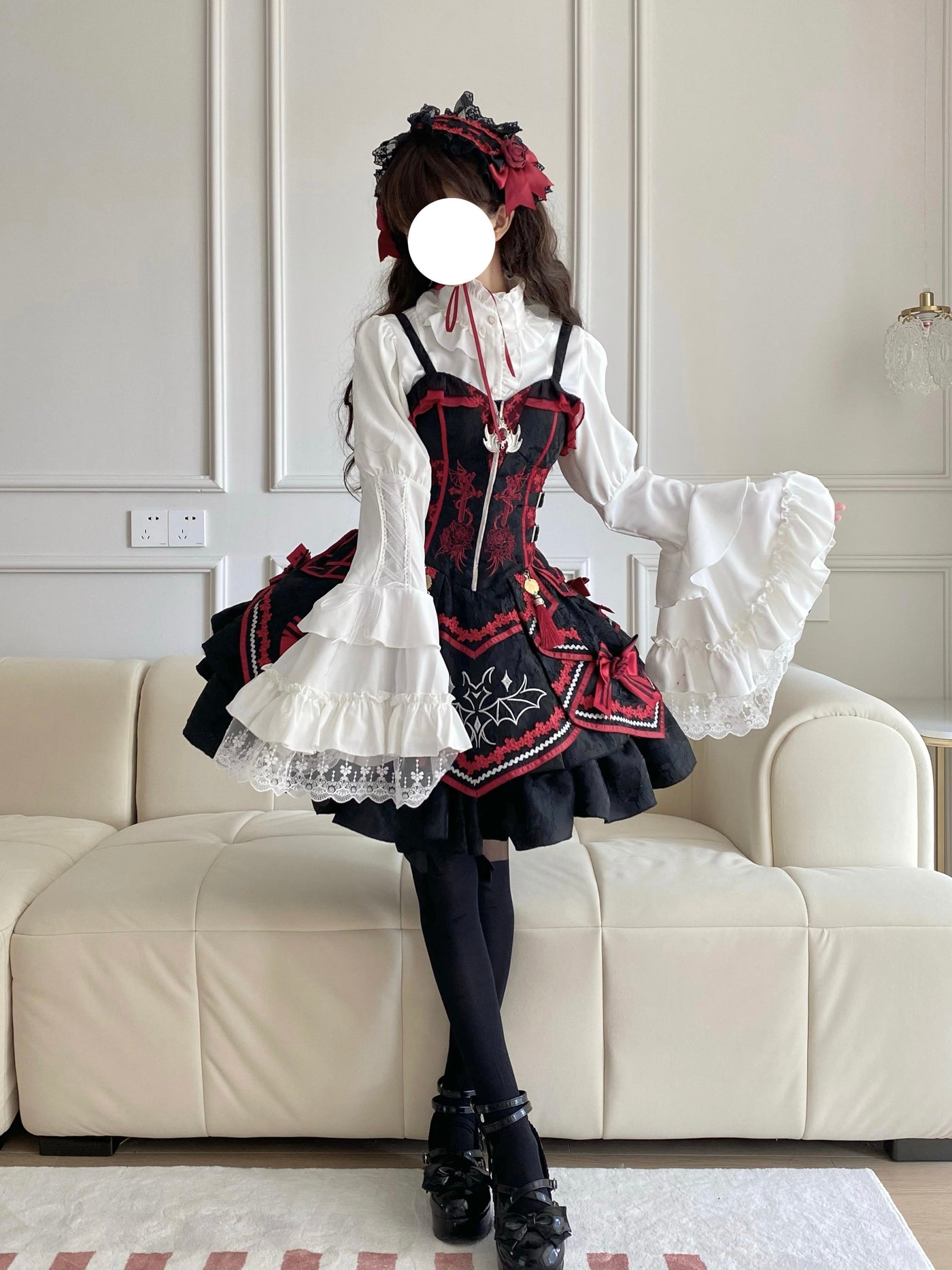OCELOT - Gothic Lolita Halloween Blouse - Bat Inspired Innerwear