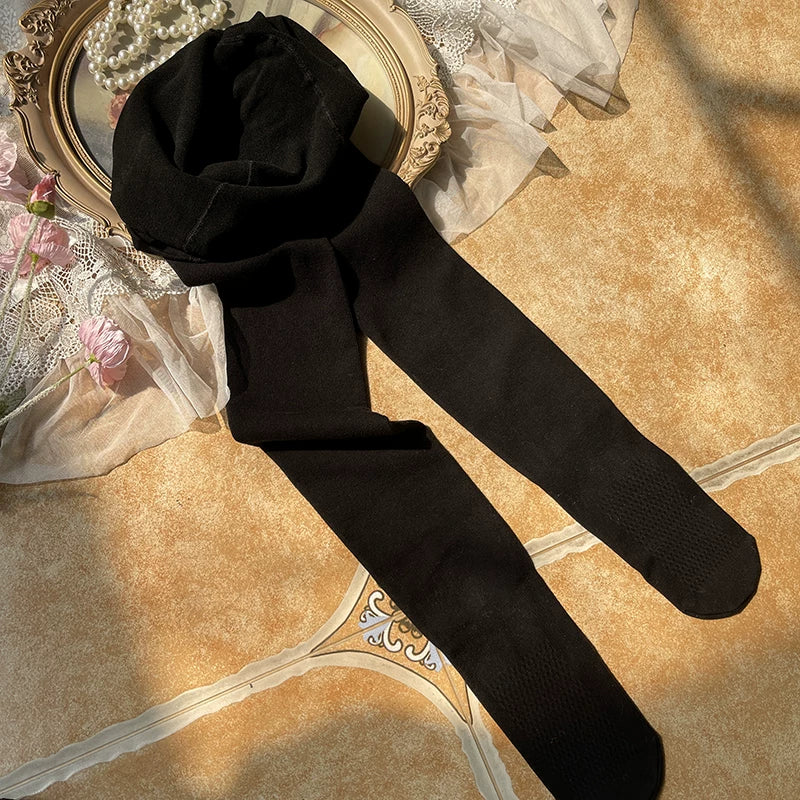 Sock Noble - Fine Stripe Base Layer - Vertical-stripe Tights in White, Grey, Dark gray or Black