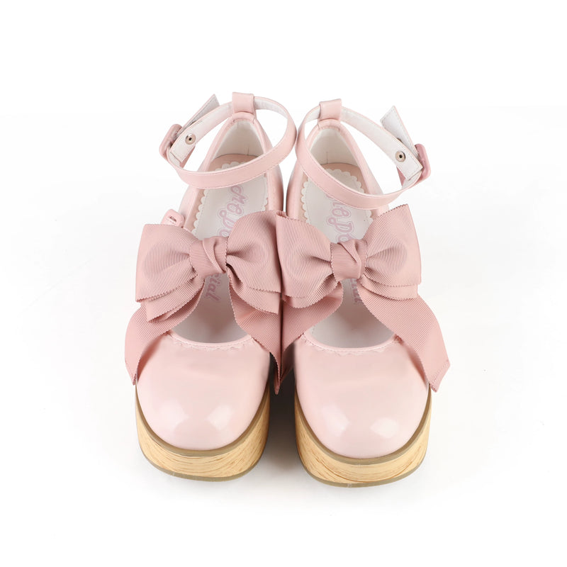 MODO Rocking Platform Bow Rocking-Horse Lolita Shoes – Pink - No Ruffle Trim – view 10