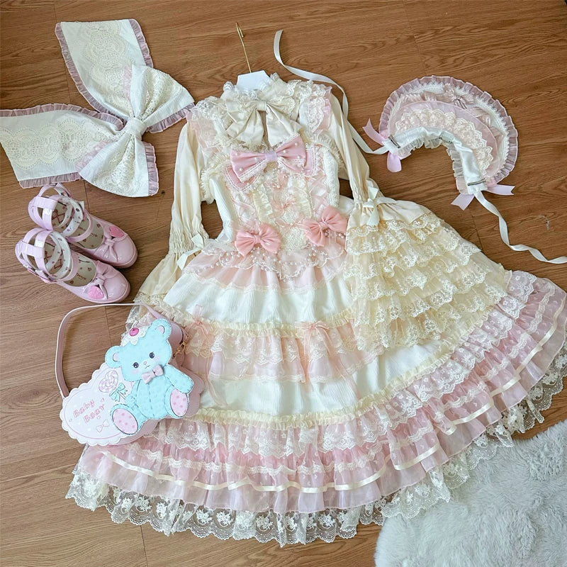 Lady Han Star Love Song bridal JSK dress by Lolita Fetch featuring elegant star-themed lace and floral embroidery.