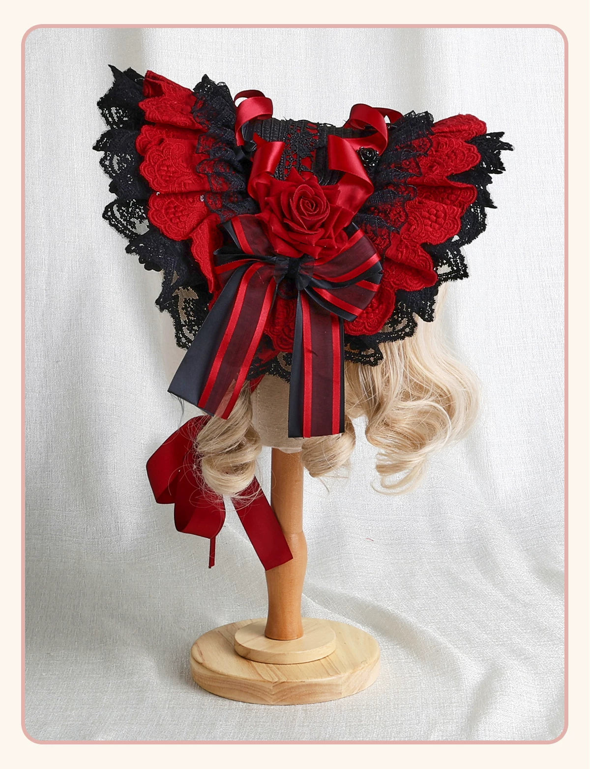 Stardust Rose - Rose Covenant - Lolita Accessories with Red Roses and Black Lace