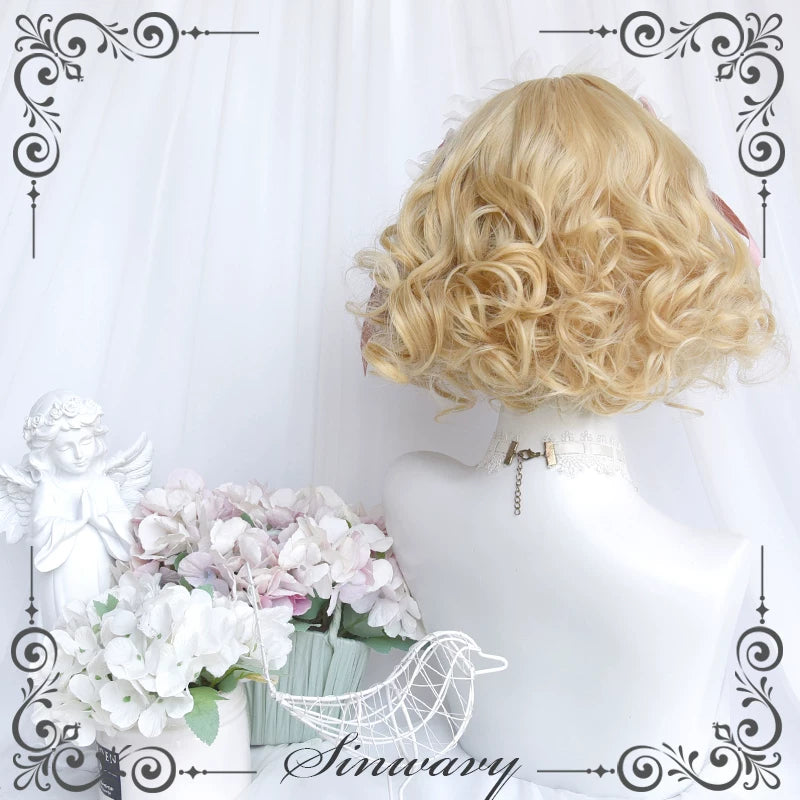 Angel-gold short curly doll wig - view 3