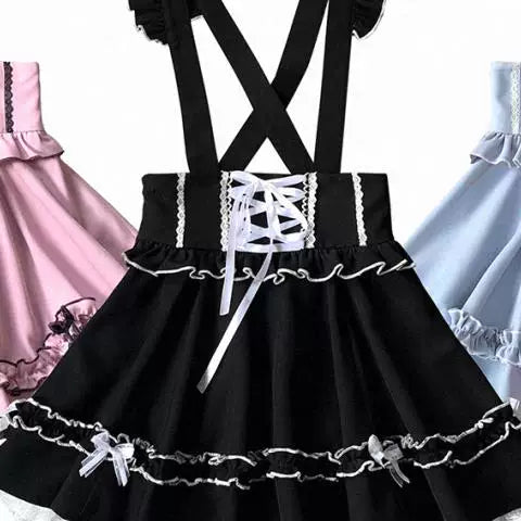 Sweetheart Dream Machine - Limited Girl - Lace-Up Ruffle Puffy Skirt