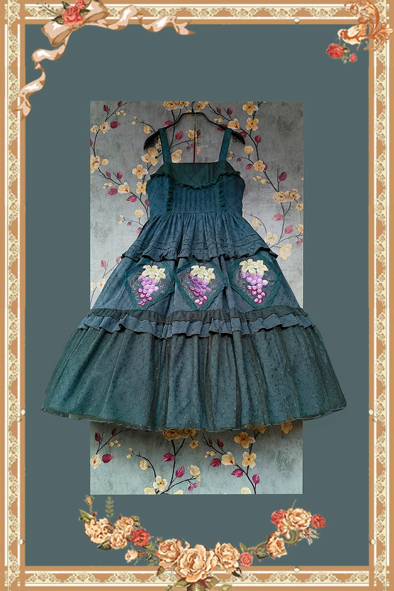 Infanta - Grape Manor - Embroidered Cotton Jacquard JSK
