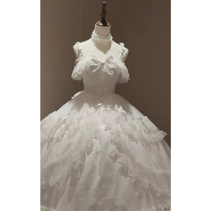 Flora Muse - Off-Shoulder Lolita Ballgown - Champagne formal lolita