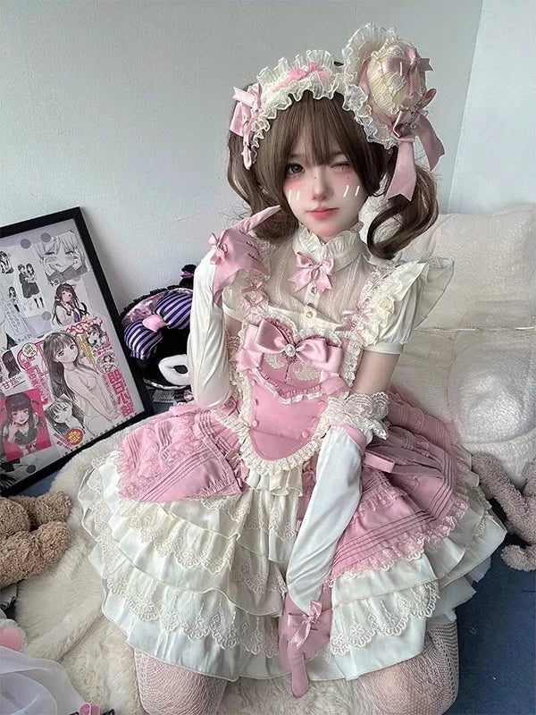 Creamy - Pink Magical Girl - Pink Bustier, Blouse and Short Skirt Set