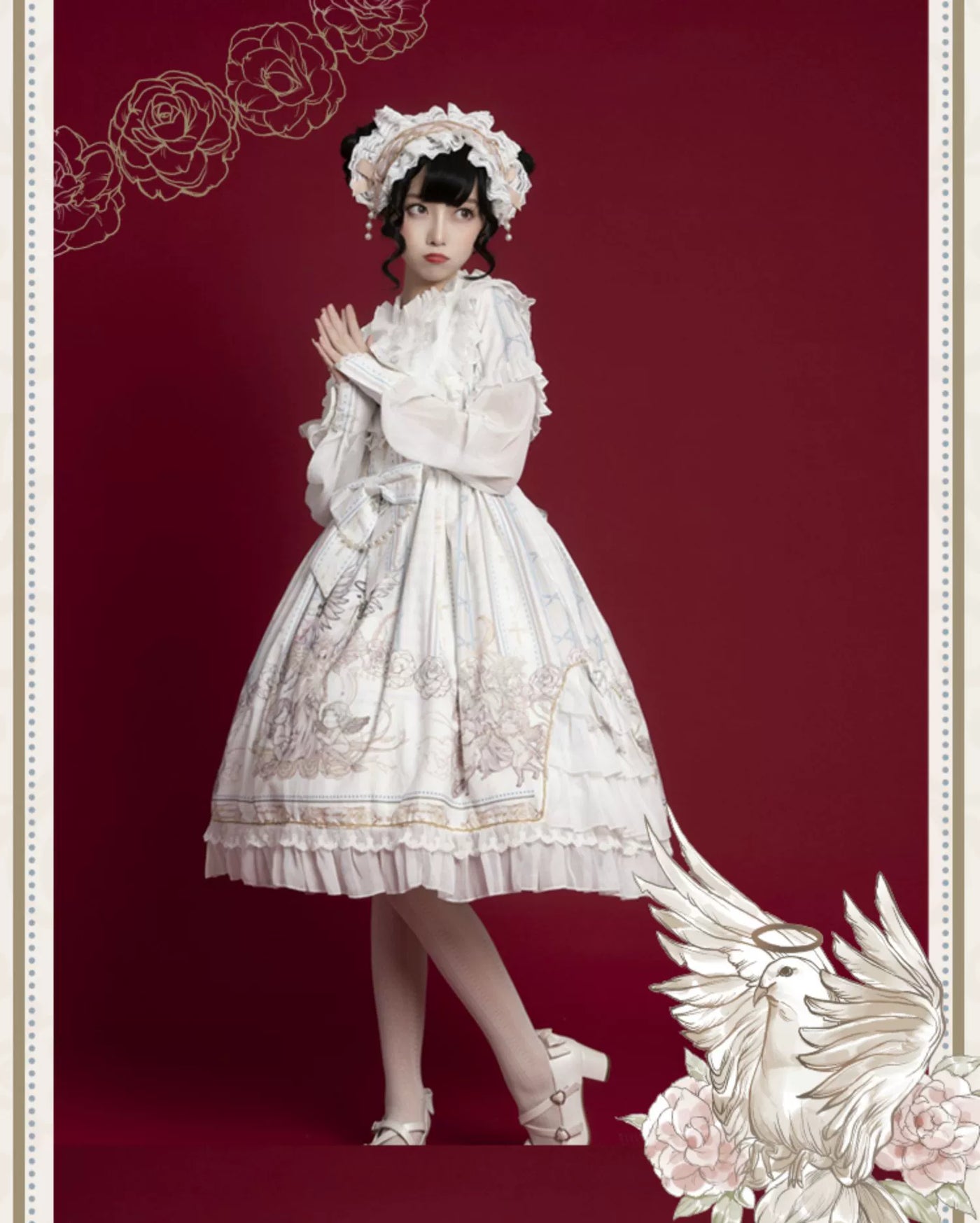 OCELOT - Chiffon Classic Lolita OP Dress - Long Sleeve OP Dress