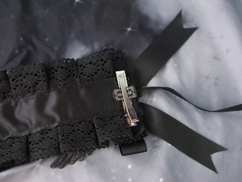 Strange Sugar - Black Wings Halloween Goth Lolita - Hairband Headwear