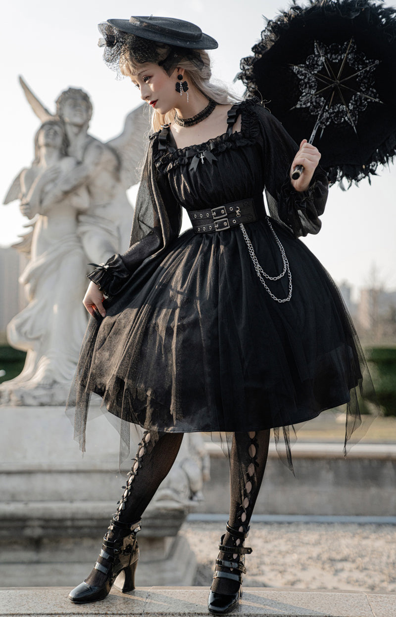 Your Princess - Gothic Lolita High Waist Black Dress - OP Dress
