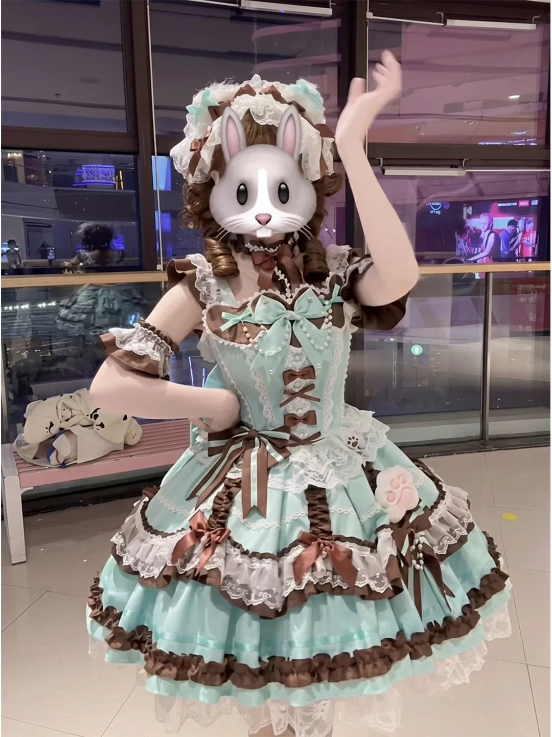 Creamy - Mint Chocolate - JSK Dress Set with Layered Lace