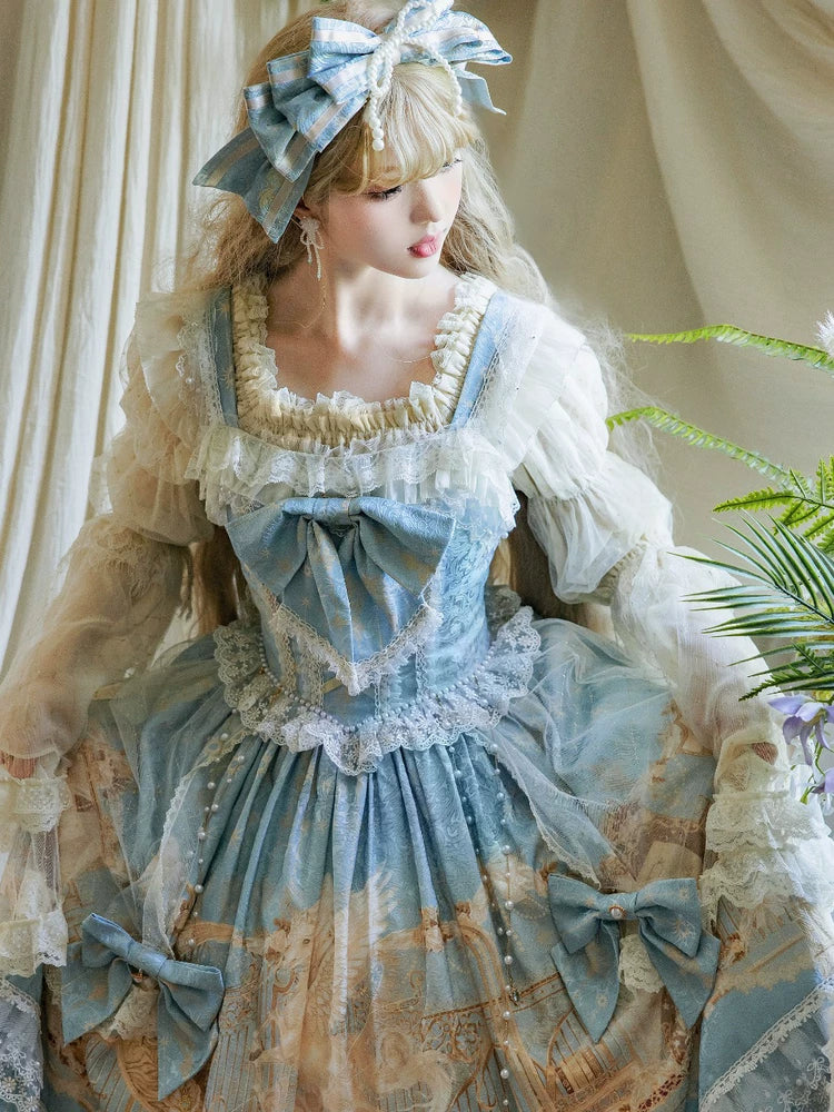 Huaxia Cat - Unicorn - Pale Blue Unicorn-Print JSK Dress