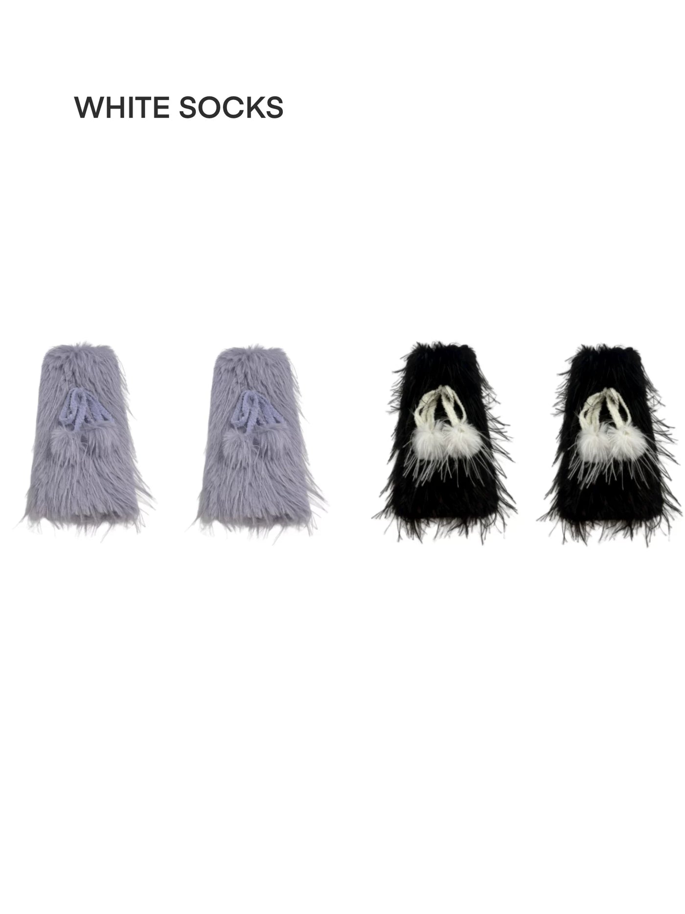 White Socks - Winter Plush - Fleece-Lined Plush Calf Leg Warmers