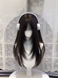 Kunkun Fish - layered black tea wig hairpiece - Stylist-Finished - Highly Layered [Black Tea - 55 cm]