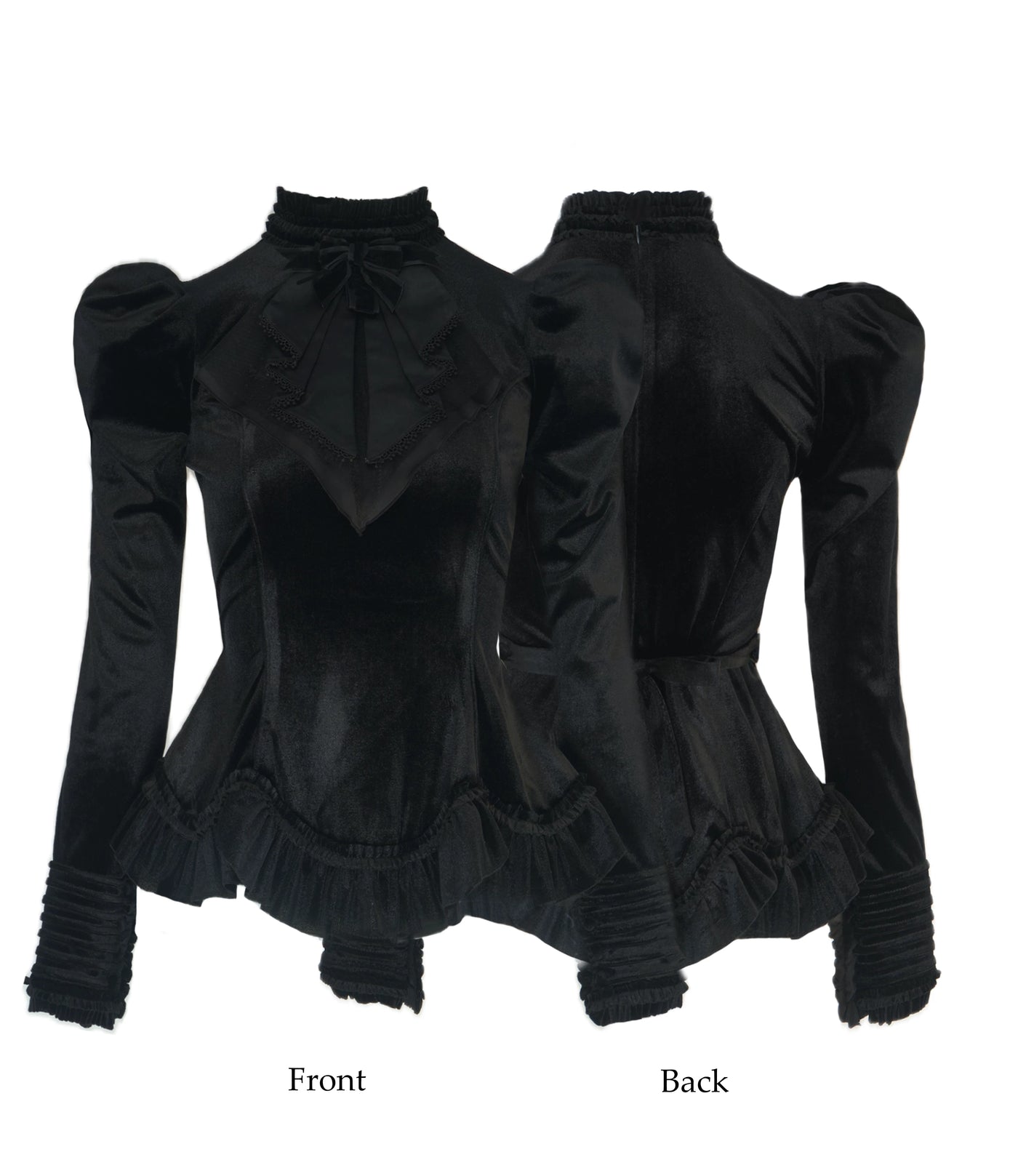 Nololita - Lost Dream - Gothic blouse with a high frilled collar