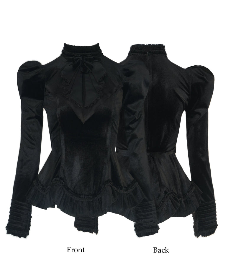 Nololita - Lost Dream - Gothic blouse with a high frilled collar