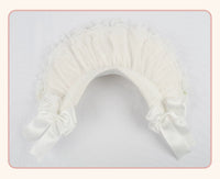 Stardust Rose - Autumn-Winter Dream - Lace-Trimmed Flat Hat with Ribbon Bows - Red A049-4