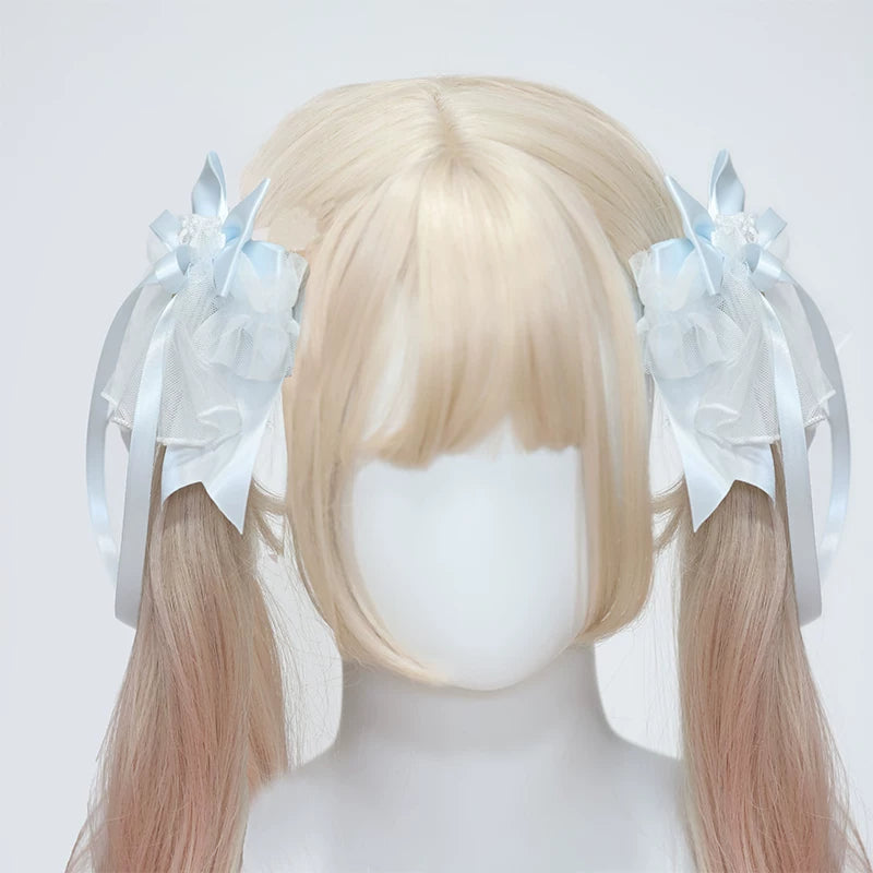 Her Vintage Society - Souffle - Blue or Pink Ballet Hair Clips with Mini Hat and Cat-Ear Styles
