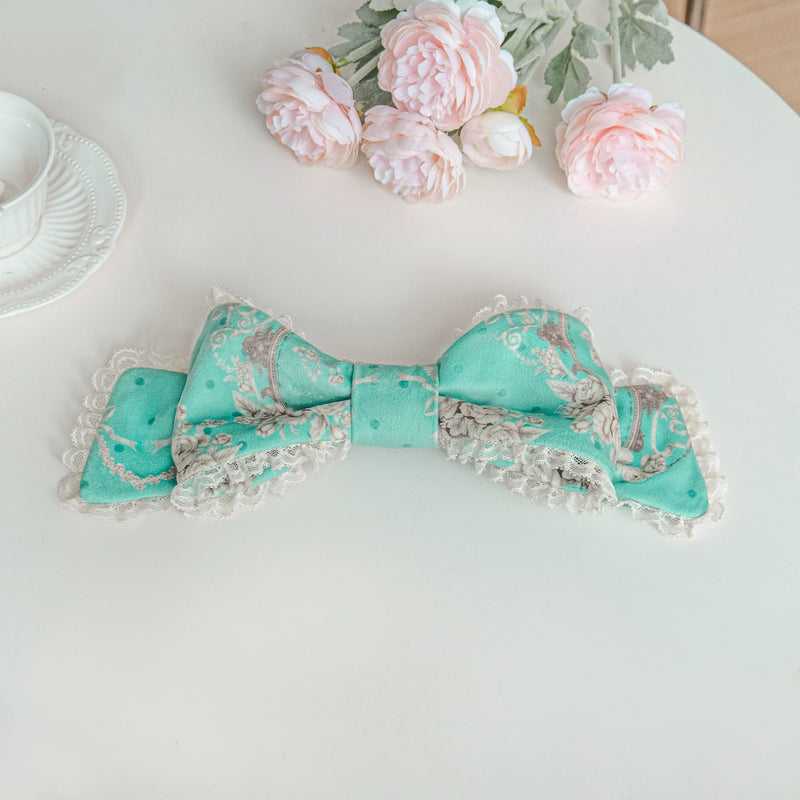 Letters & Verse Old Garden Adjustable-Hem Printed JSK — Bow Hair Clips - One Size (Select M), Preorder (Supplier Dispatch from 5 Dec)