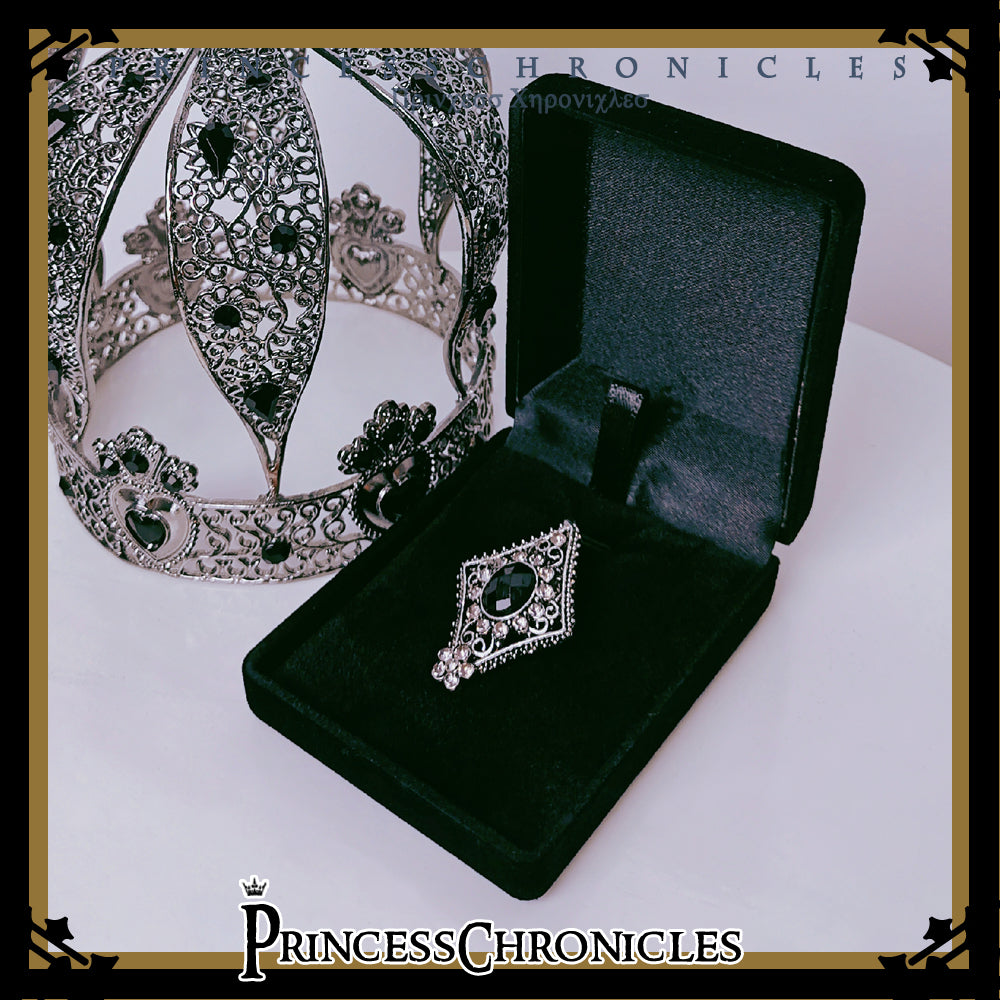 Black and Blue - Gothic Lolita Brooch rhombus shape brooch