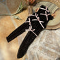 One Size / Black socks with pink bow