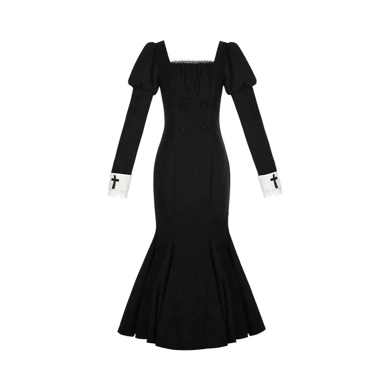 With PUJI - Rose Doll - Gothic Lolita Short OP, Mermaid Dress (L M S) 44301:803468