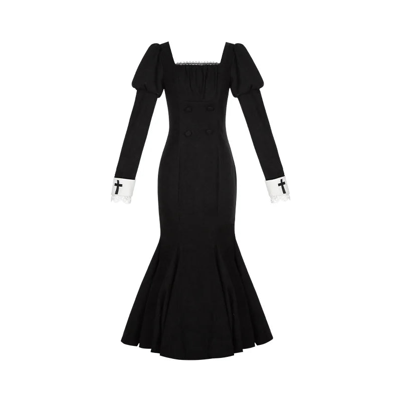 With PUJI - Rose Doll - Gothic Lolita Short OP, Mermaid Dress detail view 10