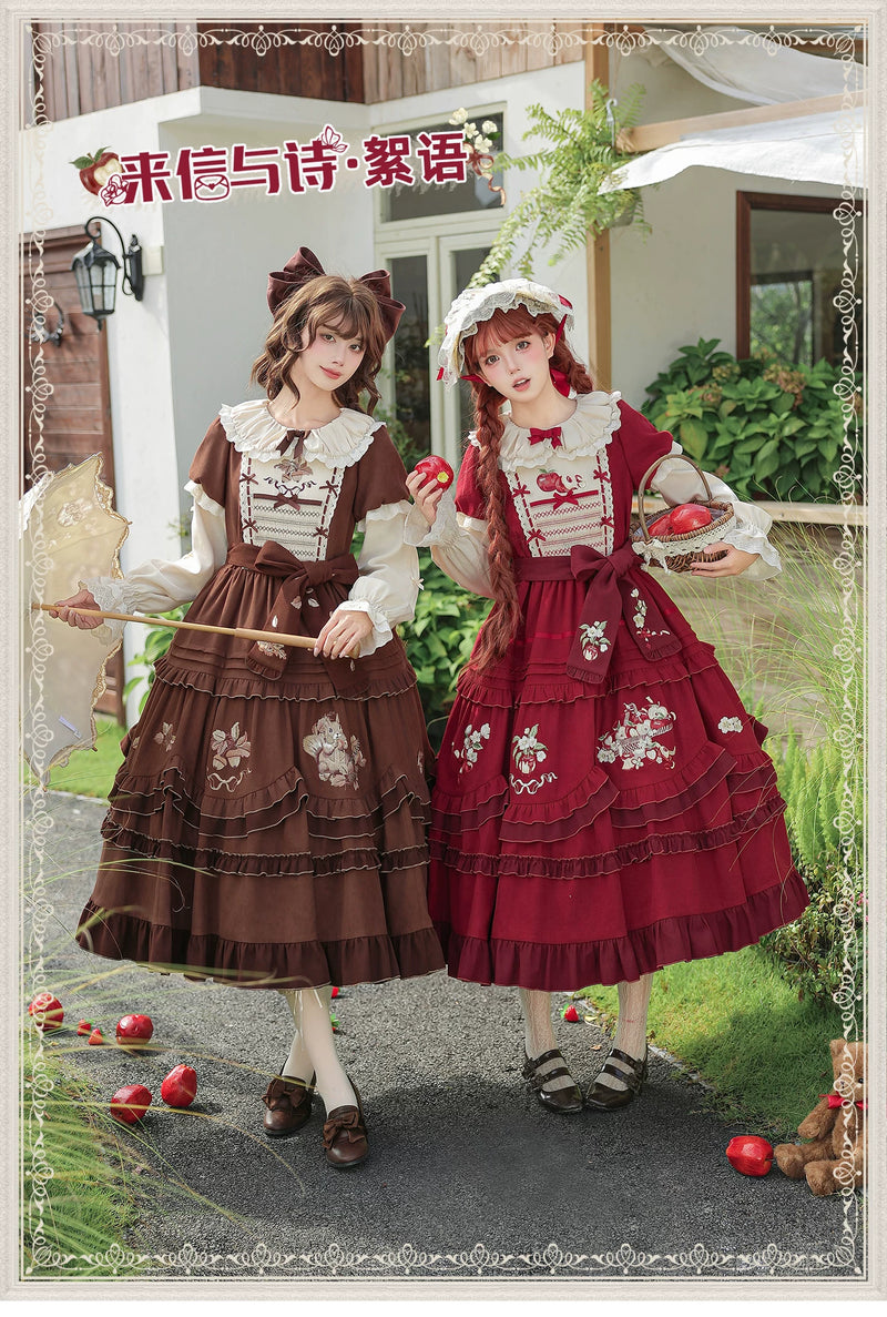 With PUJI - Whispers - Lolita OP Dress, Embroidery & Full Skirt detail view 6