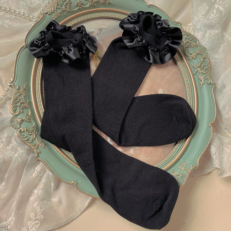 Sock Noble - Daily Ruffle - Cotton Calf Socks with Ruffled Cuffs