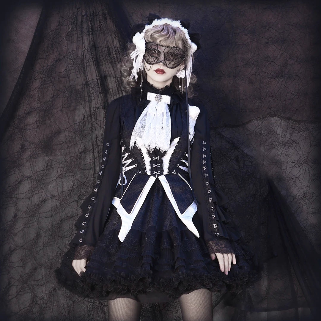 MILU ORIG - Herbarium - Gothic Lolita Skirt Set with Butterfly-Print Vest - product detail 8