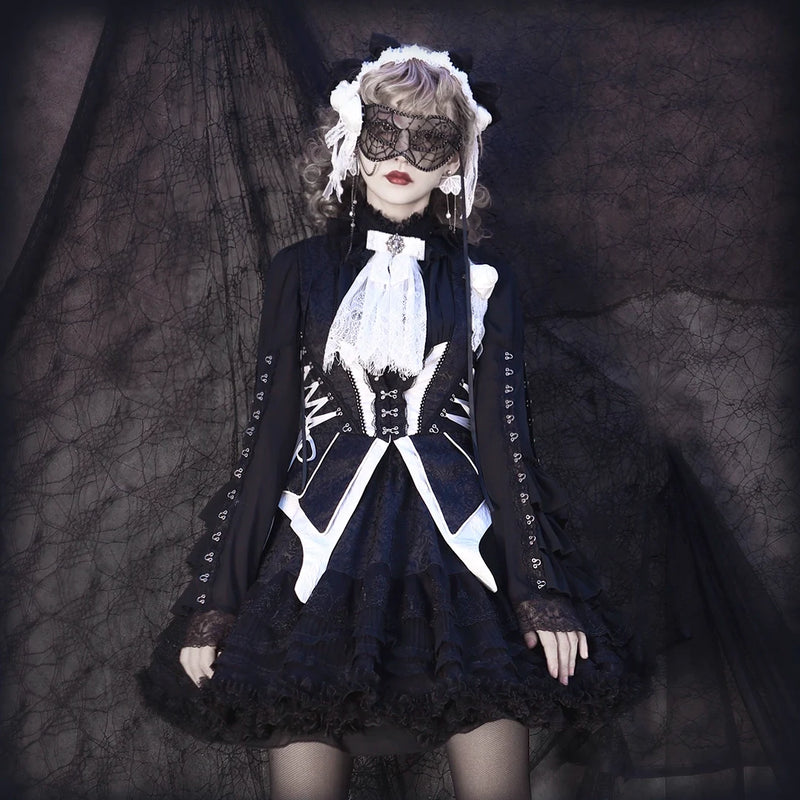 MILU ORIG - Herbarium - Gothic Lolita Skirt Set with Butterfly-Print Vest - product detail 8