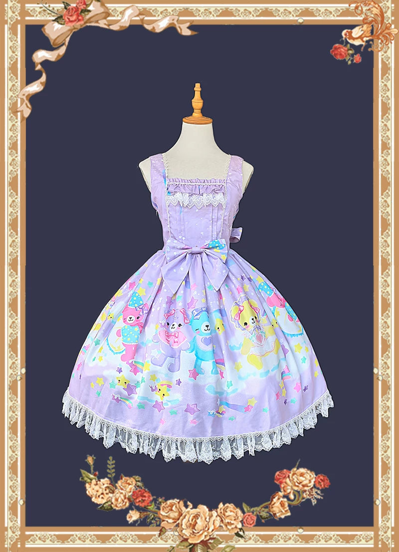 Infanta - Sleepy Bear - Printed Chiffon OP & JSK