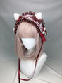 Burgundy Headdress 02 + White Ears with Hidden Clip