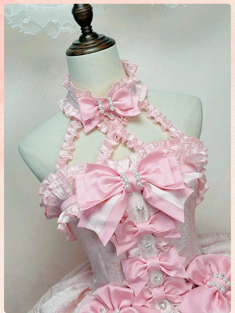 Alice Girl - Sweetheart Petal - Sweet Lolita Petal Hem JSK Dress, Halter Neckline