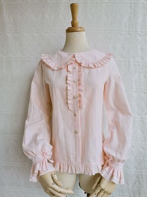 Yilia - Cotton Sweet Lolita Blouse - Flounce Ruffles Innerwear