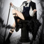 Set: three-tier ruffle parasol + decorative sceptre