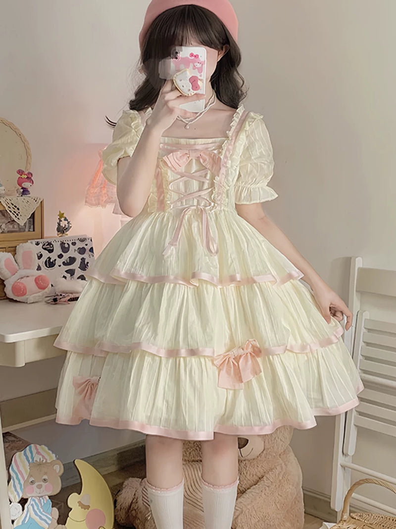 Yueele - Blush Bridal Garden - Plus-Size Sweet Lolita OP Dress - detail view 3