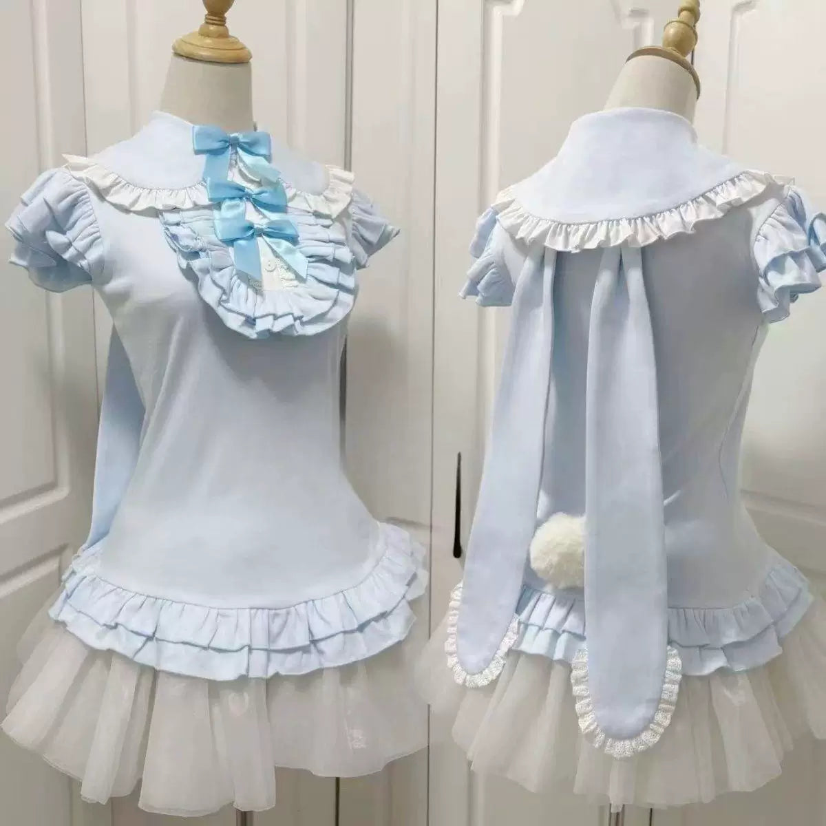 Sweetheart Dream Machine - 8023 Bunny Ear - Lolita T-Shirt with Ruffled Peter Pan Collar