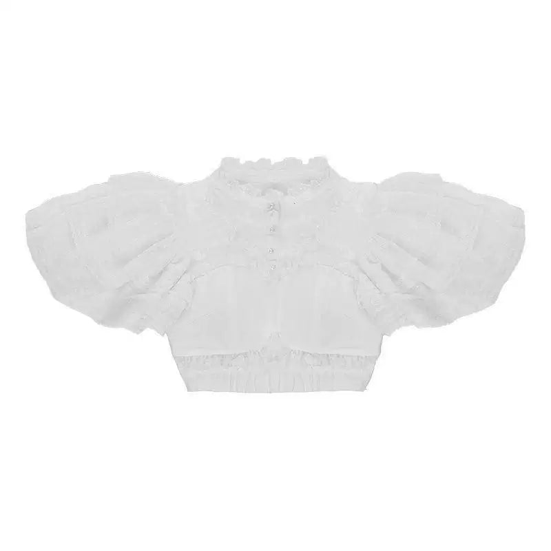 Sweetheart Dream Machine - Padded Lace - Lace blouse with built-in bust pads and puff sleeves
