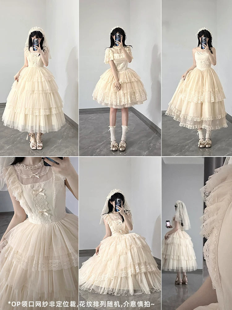 With PUJI - Ivory Tower - Classic Lolita Dress Collection, Full Skirt detail view 3