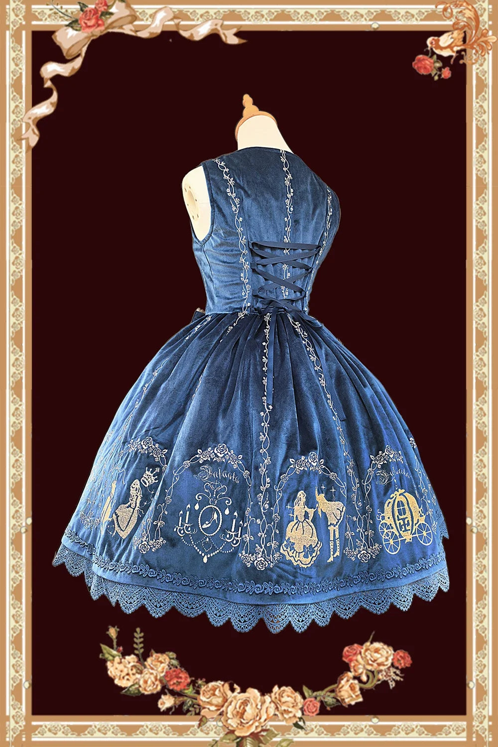 Infanta - Cinderella - Velvet Classic Lolita JSK Dress, Princess Embroidery