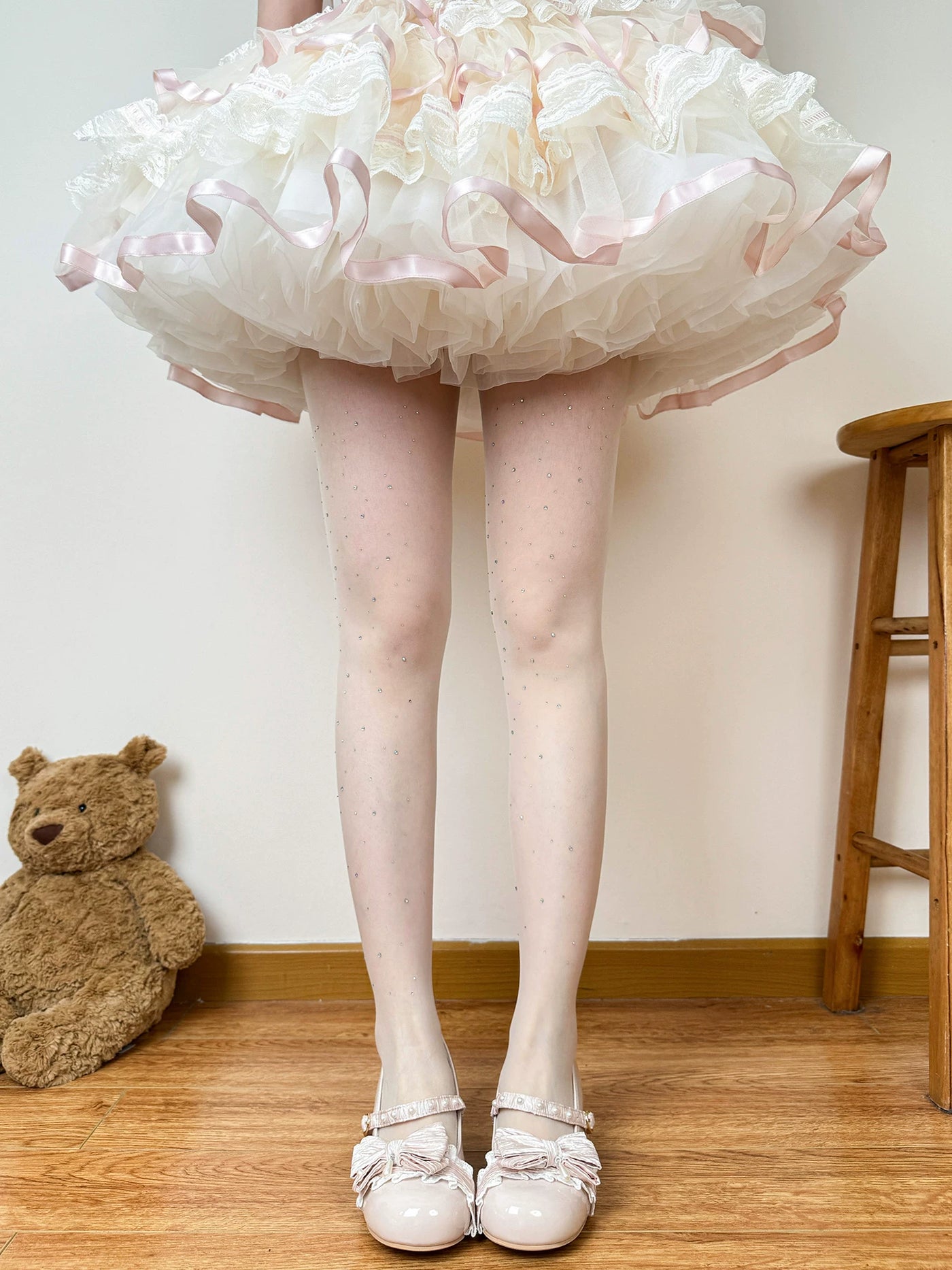 Chubby Bear Tales - Ballet Bow Collection - Tights with Decorative Bow and Motif Variations