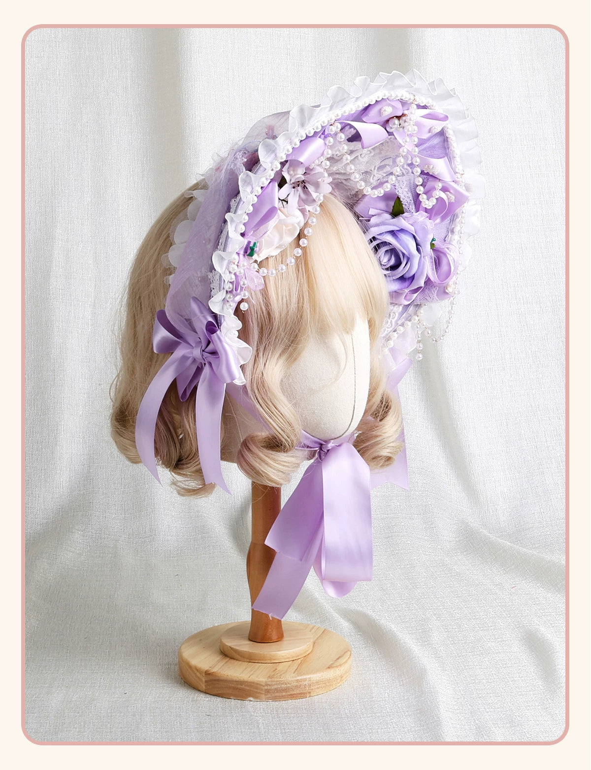 Stardust Rose - Taro Bridal - Purple Floral Headwear and Hand-Sleeve Options with Bows