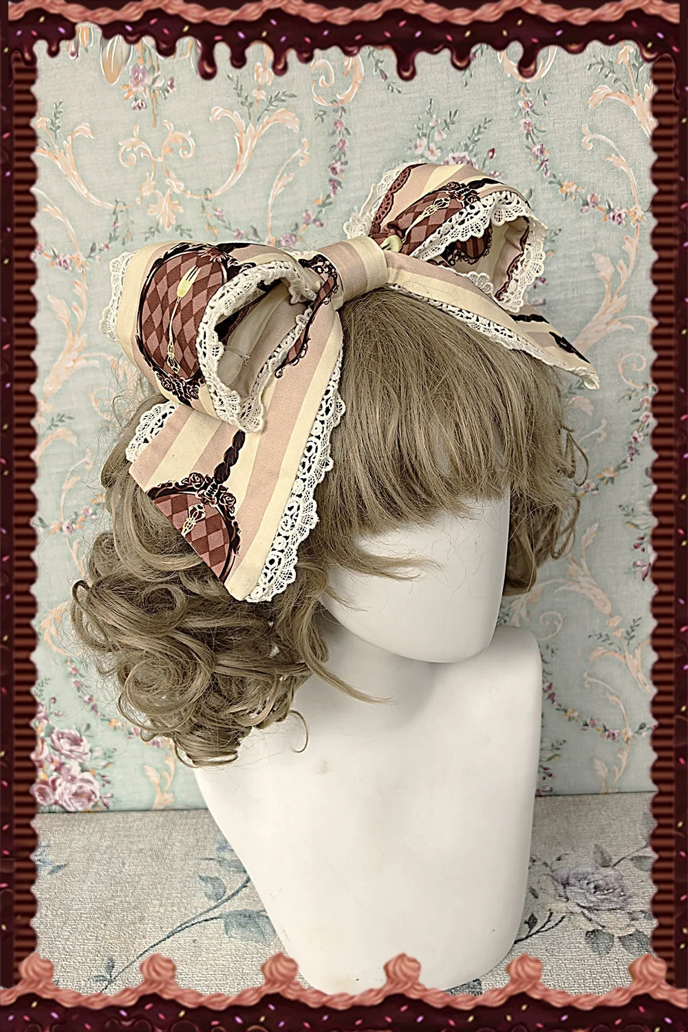 Chocolate Carousel - Peter Pan Collar Old School Lolita JSK Dress, Carousel Print 43764:785956