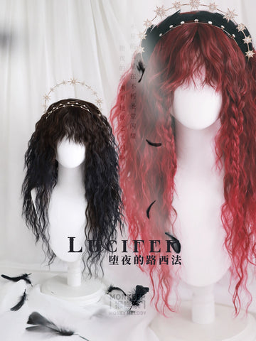 Spot MONKEEP Monkey Bajia, Lucifer 70cm fluffy fine-grained original wig of fallen night