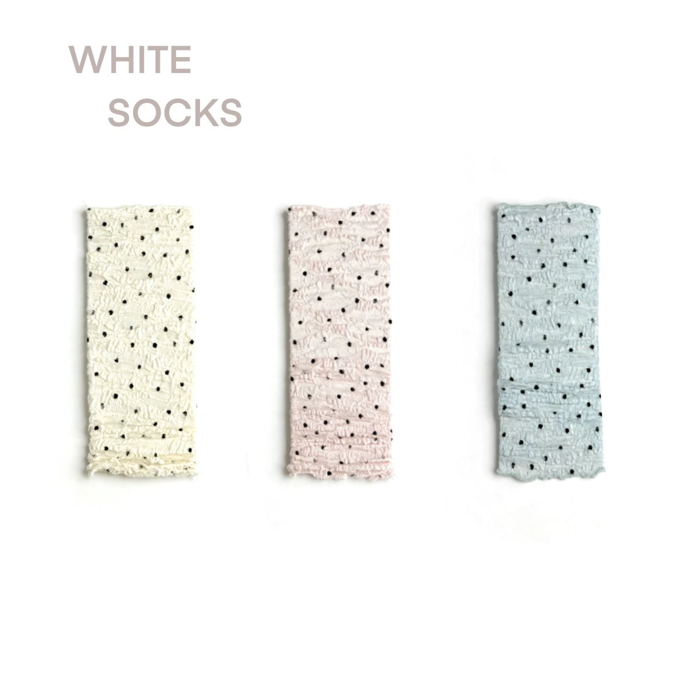 White Socks - Academy Polka Dot - Polka-Dot Mid-Calf Leg Warmers with Lace Trim